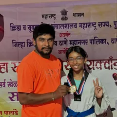 Celebrating another one of our gold medalists from the DSO competition. Her victory pose says it all. The hard work in our Taekwondo classes truly pays off.