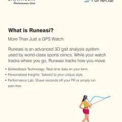 My system, Runeasi, is more than just a GPS watch that tracks where you go; it tracks how you move. It provides real-time biofeedback and personalized insights, turning my clinic into your personal performance lab.