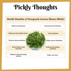 Kasuri Methi, or dried fenugreek leaves, is a key ingredient in my Methi Masala Mathi. It not only adds a unique flavour but is also known for its many health benefits, from helping with digestion to balancing cholesterol.