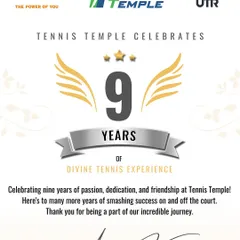 We were thrilled to celebrate nine years of passion, dedication, and friendship at Tennis Temple. Thank you to everyone who has been part of our incredible journey.