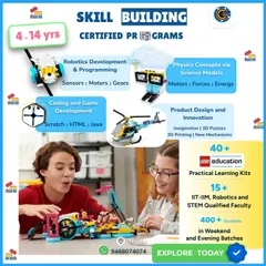 An overview of our Skill Building Certified Programs for ages 4-14. We cover Robotics, Coding, Physics, and Product Design, using over 40 LEGO kits and taught by qualified faculty.
