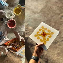 Sometimes the work happens outside the studio. This month, I spent time in Chettinad, collecting impressions of tiles and history. This quiet noticing is what fills the well I draw from.