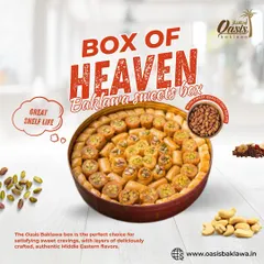A box of heaven. This tin of assorted baklava is the perfect choice for satisfying sweet cravings, with layers of deliciously crafted, authentic Middle Eastern flavors and a great shelf life.