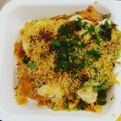 A mouth watering plate of mixed chaat, a perfect blend of sweet, spicy, and tangy flavours. My chaat counters are always a highlight at any celebration.