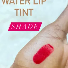A swatch of my Water Lip Tint shade. It gives you that perfect cherry red color and acts like a lip balm, all while being super affordable.