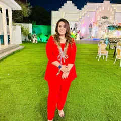 A bright red co-ord set for my beautiful girls. The peplum-style top with the embellished bow and matching pants is a fun and festive choice.