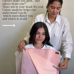 Ever wondered why some colors make you glow and others drain you? It's not in your head. Color analysis helps you understand exactly which tones flatter you and which to avoid. Here, we see the difference between two shades of pink.
