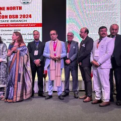 A moment of pride on stage at Dermazone North & Annual Cuticon DSB 2024. Receiving this award is a testament to the hard work and dedication my team and I put into providing the highest standard of dermatological care.