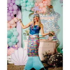 A duplicate image of our wonderful mermaid entertainer, ready to delight the party guests.