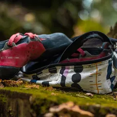 We love our sponsors who create sustainable products, like these chalk bags made from repurposed materials. It's important for us to partner with brands that care for the outdoors.