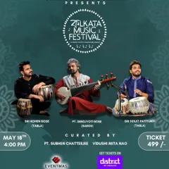 The poster for the Kolkata Music Festival, where I had the opportunity to perform with Sarod Maestro Pandit Debojyoti Bose kaku and my friend Rohen Bose.