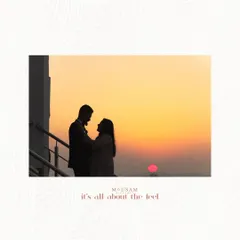 A stunning sunset silhouette that perfectly encapsulates the romance of an engagement. This image, with its simple "it's all about the feel" text, is a beautiful way to announce this new chapter.