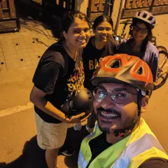 A quick selfie from a short and slow ride from CV Raman Nagar to New Thippasandra. It was great to have a first-timer join us and see a regular return after a long break.