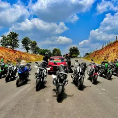 Team DRCB in full formation. A line-up of our Dominars on a scenic road, showing the strength and unity of our club.