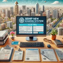 The BBMP has introduced an online system for new Khata applications, a significant step for property owners without existing records. This visual represents the new digital portal. I guide clients through this online process to secure their Khata efficiently.