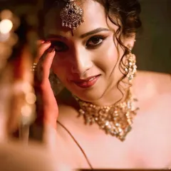 A close-up shot capturing the intensity of the eye makeup. This is a perfect look for someone who wants to make a statement.