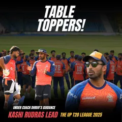 This is what happens when skill meets strategy. I am incredibly proud of the Kashi Rudras for their performance in the UP T20 League. As their coach, my focus was on building a team that plays smart, aggressive cricket, and their position as table toppers shows that our hard work paid off.
