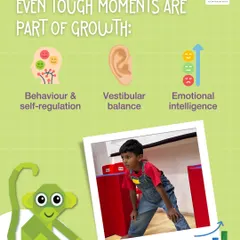 Even challenging moments are opportunities for growth. Our activities help children with self-regulation, vestibular balance, and emotional intelligence.