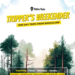 Introducing the Tripper's Weekender. We run one-day trips from Bangalore every Friday, Saturday, and Sunday to places like Uttari Betta, Lepakshi, and Mandaragiri Hills. No planning stress, just epic day trips.