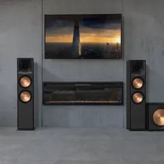 This Klipsch Reference series setup with its signature copper-spun woofers makes a bold statement. The floorstanding speakers provide a powerful, dynamic sound that is ideal for both movies and music in a larger living area.
