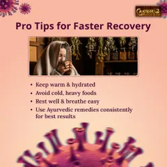 For a faster recovery when you're feeling unwell, I suggest these pro tips. Keep warm and hydrated, avoid cold and heavy foods, rest well, and use your Ayurvedic remedies consistently for the best results.
