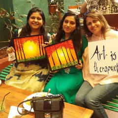 Friends finding joy and peace together in my studio. This picture says it all, "Art is therapeutic." It’s a simple truth I see every day as people take a break from their busy lives to connect with themselves and each other through painting.