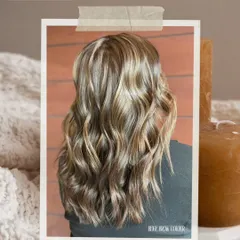 The back view highlights the artistry of balayage. The color is distributed to create a multi-tonal effect that looks both natural and sophisticated.
