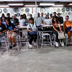The happy, creative team from the Art for Change Foundation after a fulfilling ceramic workshop at my studio. Look at all those proud faces!