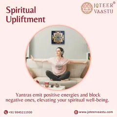This image shows how a Yantra can be placed in the home for spiritual upliftment. These sacred tools work by emitting positive energies and blocking negative ones, elevating the spiritual well-being of everyone in the space.