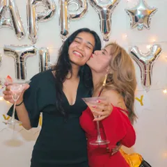 Happy guests enjoying our custom cocktails at a birthday celebration. We bring the bar, you bring the friends, and together we make great memories.