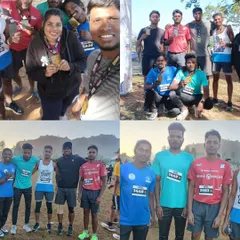 A collage capturing the spirit of our team at the Bangalore Mountain Marathon. From the starting line to the finish, we support each other, celebrate our victories, and build a strong community of runners.