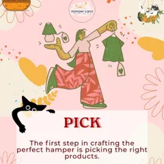 This graphic series explains how I pick the right products for your hamper. It all starts with choosing the right items to tell your story.