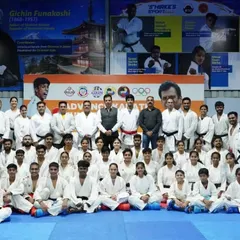 The entire group of participants at the Advance Karate Kumite Seminar in Pune. We bring together dozens of dedicated karateka, from young talents to seasoned black belts, to learn and grow together.
