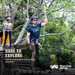 Dare to explore our high rope courses. These activities are designed to test balance, courage, and teamwork, making them a perfect addition to any corporate outing.