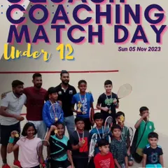 The official poster for our Under-12 Squash Coaching Match Day. These events give our junior players valuable match experience in a supportive setting.
