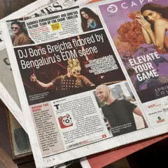 The front-page story in the Bangalore Times covering Boris Brejcha's show, highlighting how he was "floored by Bengaluru's EDM scene."
