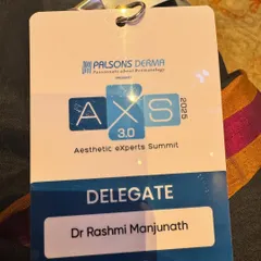 My delegate badge from the Aesthetic Experts Summit 3.0. These events are crucial for exchanging knowledge and staying current in our field.