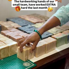 The hardworking hands of our small team have been extra busy this month. We pour our hearts into every batch of soap we make.