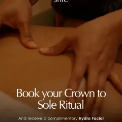 Book your Crown to Sole Ritual and receive a complimentary Hydra Facial for yourself or your loved ones. It's a perfect way to extend the feeling of renewal and care.