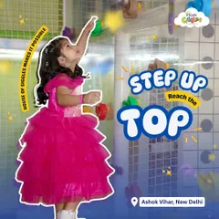Step up and reach the top! Our play area includes fun and challenging climbing walls that help kids build confidence and strength while having a blast.