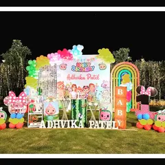 An outdoor Cocomelon and Minnie Mouse mashup theme for Adhvika Patel. This setup shows my ability to combine different character elements into one cohesive and fun party design.