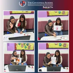 Our teachers demonstrating an art activity during a virtual class. We provide clear, step-by-step instructions so children can successfully participate in hands-on projects from home.