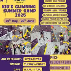 Get your kids climbing this summer at our action-packed Summer Camp! This poster has all the details for our 2025 camp, including dates, age groups, and pricing. It's the perfect way to build strength, confidence, and problem-solving skills in a fun, safe, and air-conditioned facility.