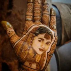 It's always a fun challenge to create portraits with henna. Here is a portrait of Alia Bhatt I did, practicing my skills to capture likeness and expression for my bridal clients.