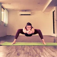 A variation of Gajasana, the elephant pose. This deep squat builds serious strength in the legs and core while opening the hips.