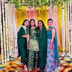 The bride and her best friends sharing a special moment. My goal is to create a setting that not only looks beautiful but also feels perfect for celebrating these bonds.