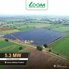 This 5.3 MW utility-scale solar project in Indore, Madhya Pradesh, showcases our ability to transform large land parcels into powerhouses. The plant generates enough green electricity to significantly reduce carbon emissions in the region.
