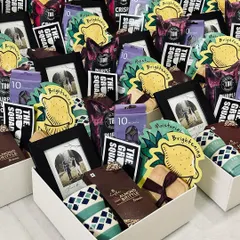 A large order of our "Team Groom" hampers, ready to be delivered. Each box is filled with goodies to get the groom squad excited for the wedding.