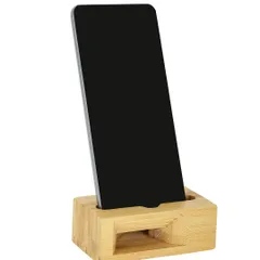 This bamboo mobile phone stand features a natural acoustic amplifier that enhances sound without electricity. It’s an innovative, eco-friendly gadget for your desk, perfect for hands-free calls or listening to music.
