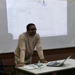 Mr. Pawan Kumar from The Indian Express's Corporate Communication Department delivering his lecture. This image captures the focused learning environment during our industry expert sessions.